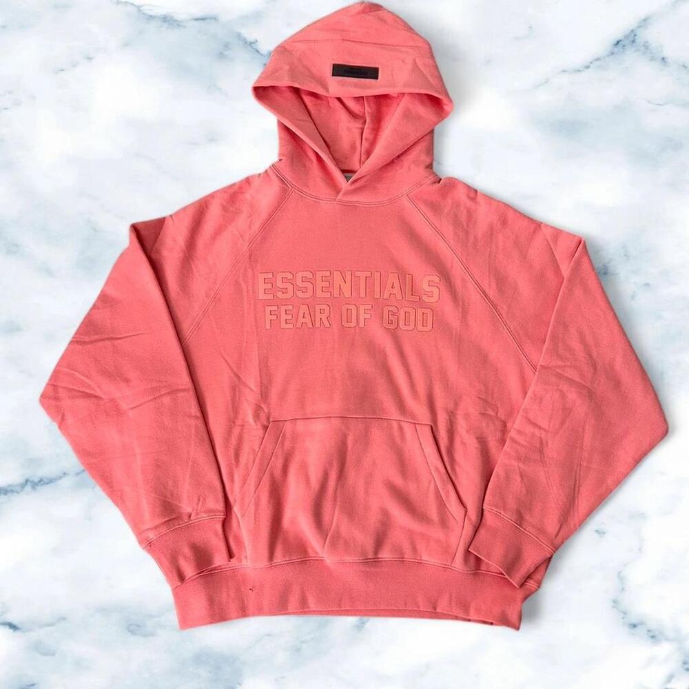 Essentials hoodie coral